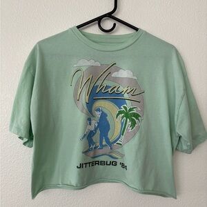 Green Wham Graphic Crop Top T-Shirt